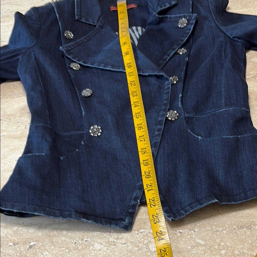 Alice + Olivia Blue Embellished Blazer-Excellent Condition- no missing stones - Picture 12 of 14